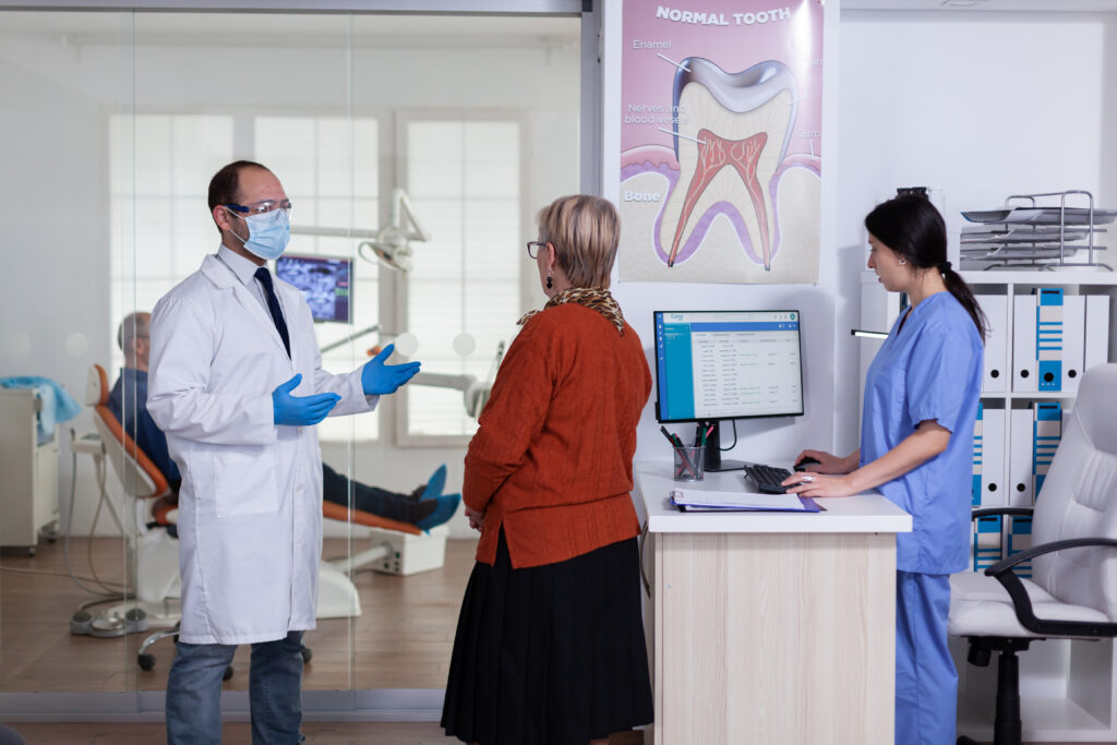 Dentist doctor with face mask